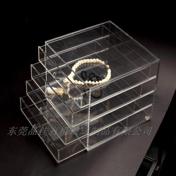 东莞有机玻璃盒子 透明亚克力展示盒 多抽亚克力收纳盒